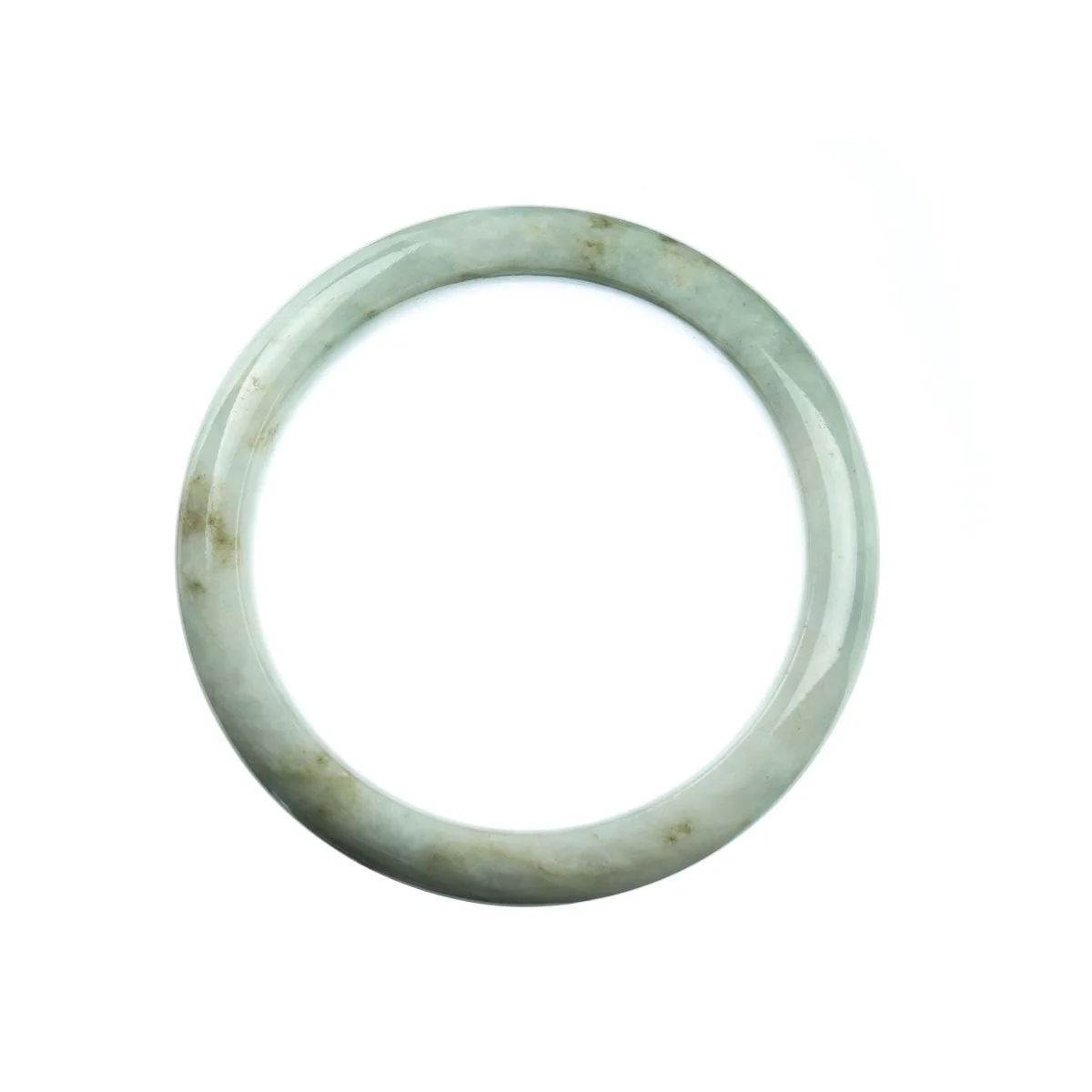 Authentic Natural White Traditional Jade Bangle Bracelet - 57mm Round - Image 4