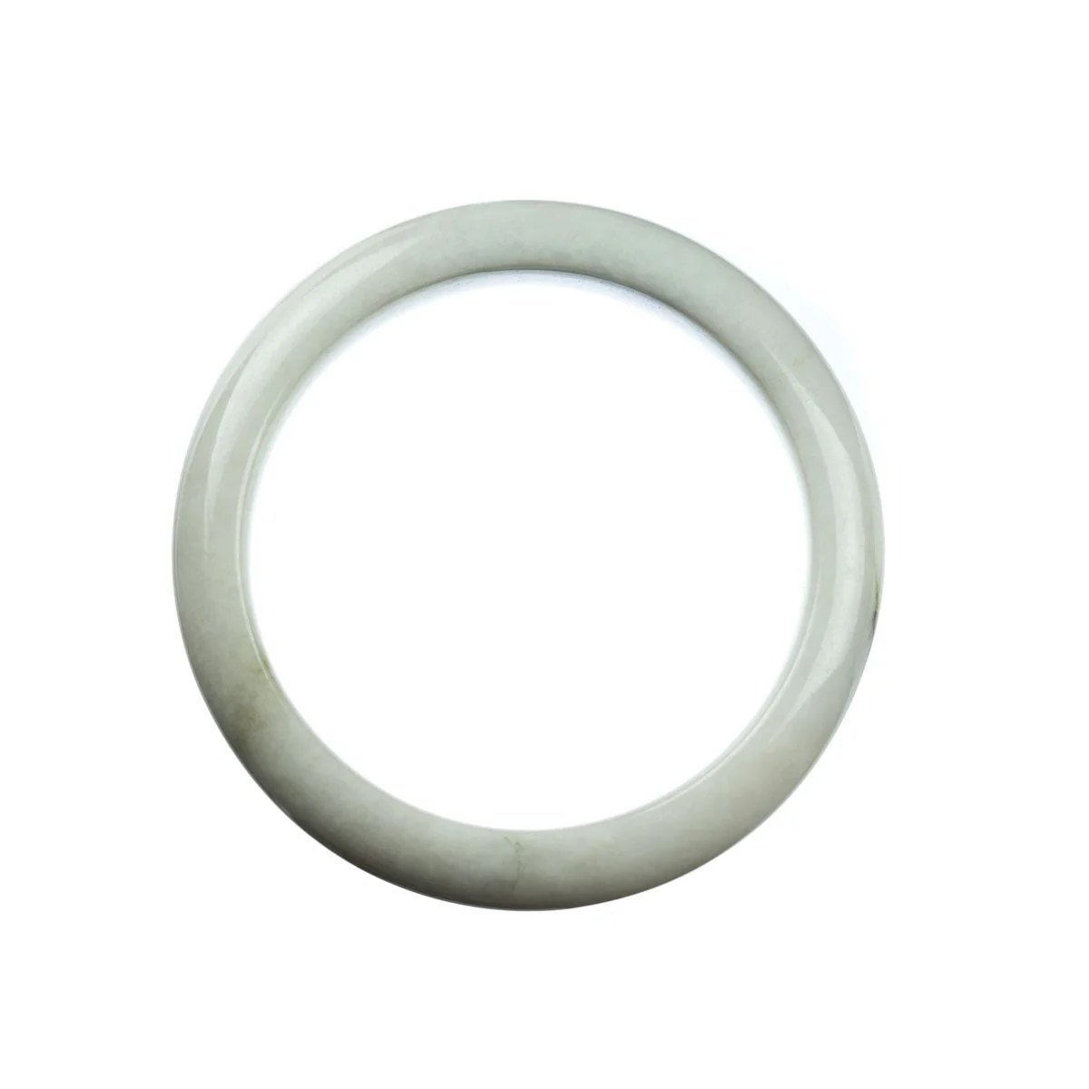 Genuine Grade A White Jadeite Jade Bracelet - 58mm Half Moon - Image 3