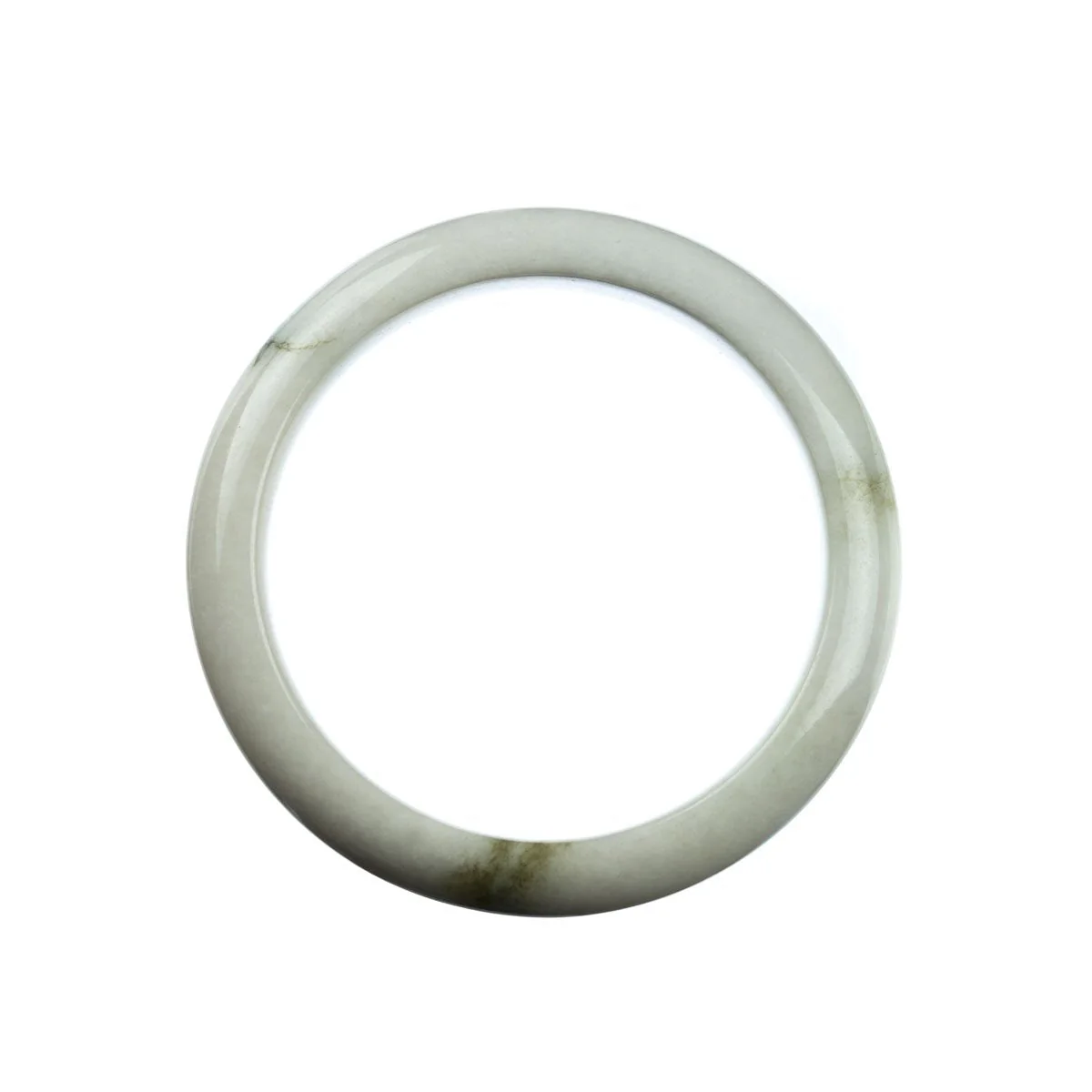 Genuine Grade A White Jadeite Jade Bracelet - 58mm Half Moon - Image 4