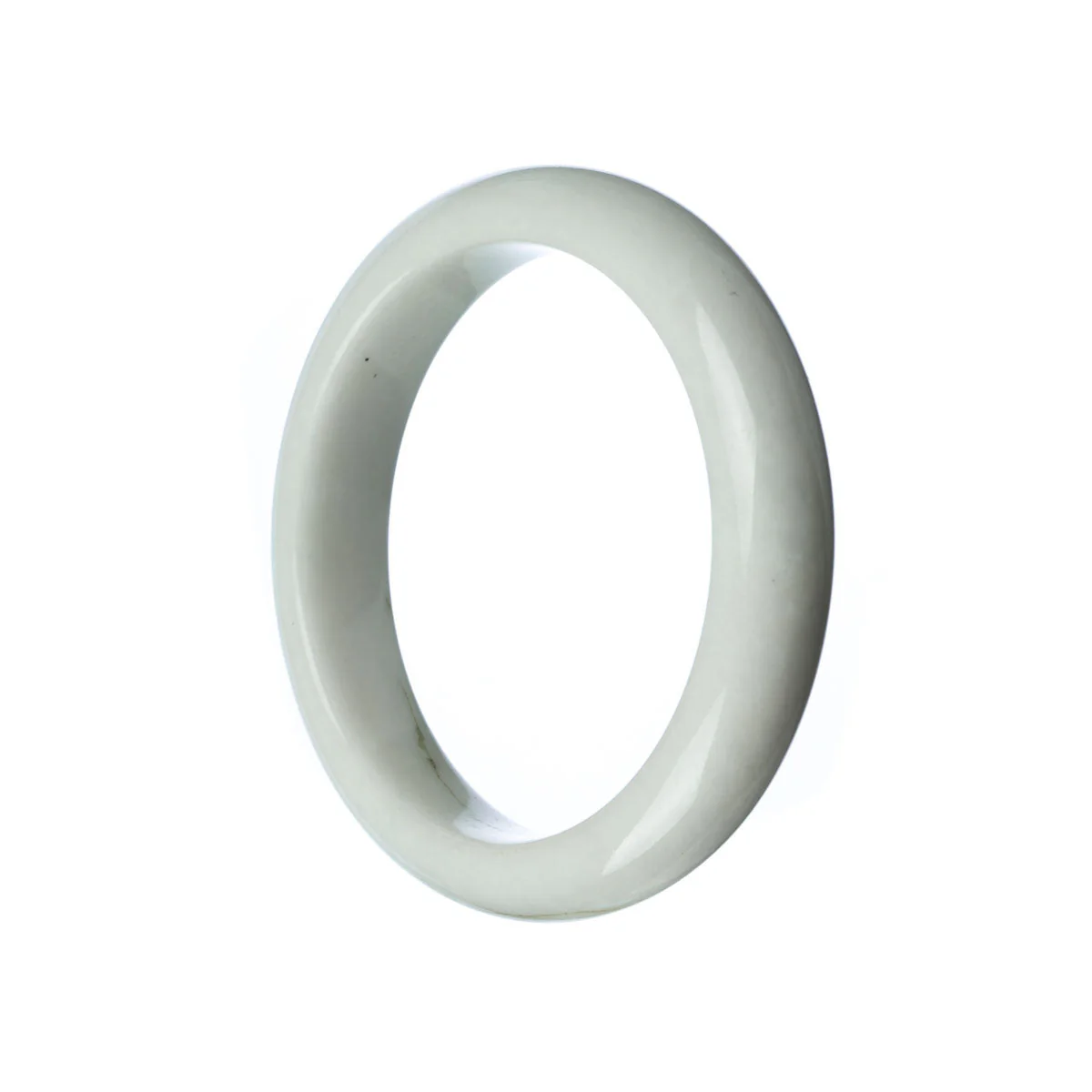Genuine Grade A White Jade Bracelet - 58mm Half Moon