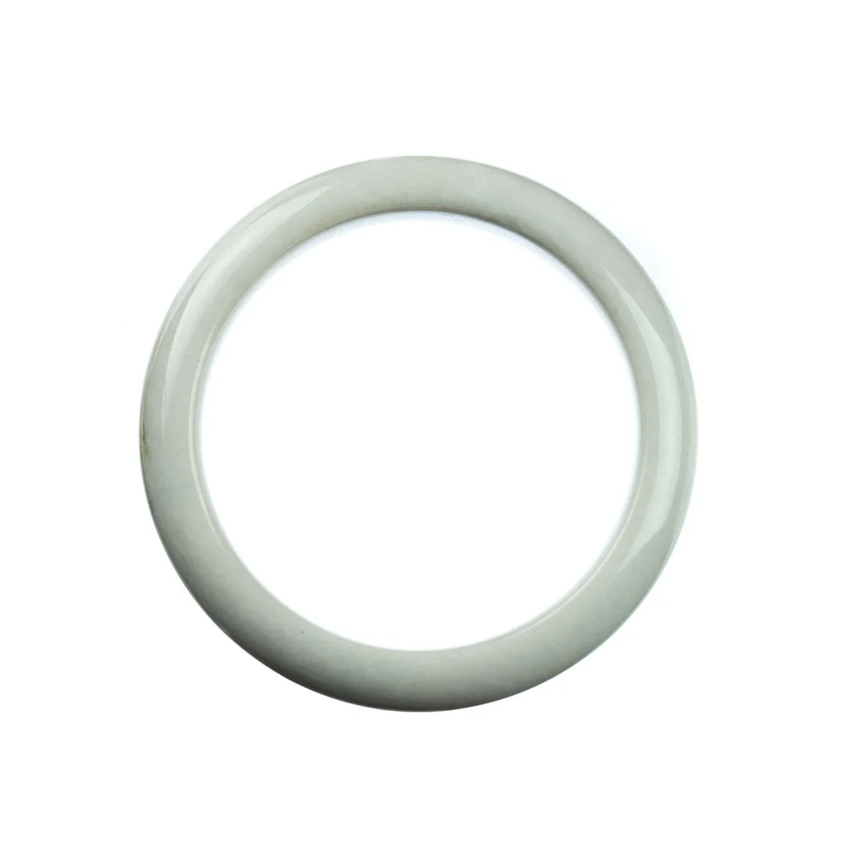 Genuine Grade A White Jade Bracelet - 58mm Half Moon - Image 3