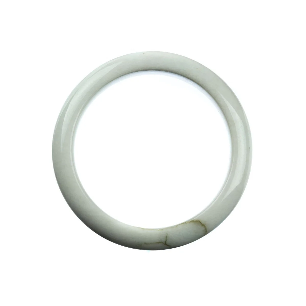 Genuine Grade A White Jade Bracelet - 58mm Half Moon - Image 4