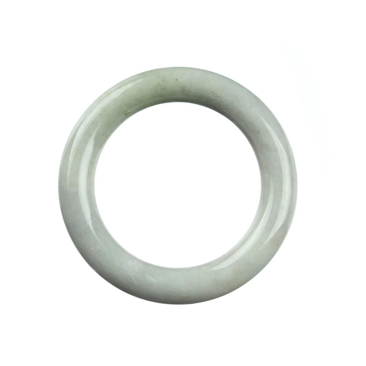 Certified Type A White Burma Jade Bangle Bracelet - 52mm Round - Image 3