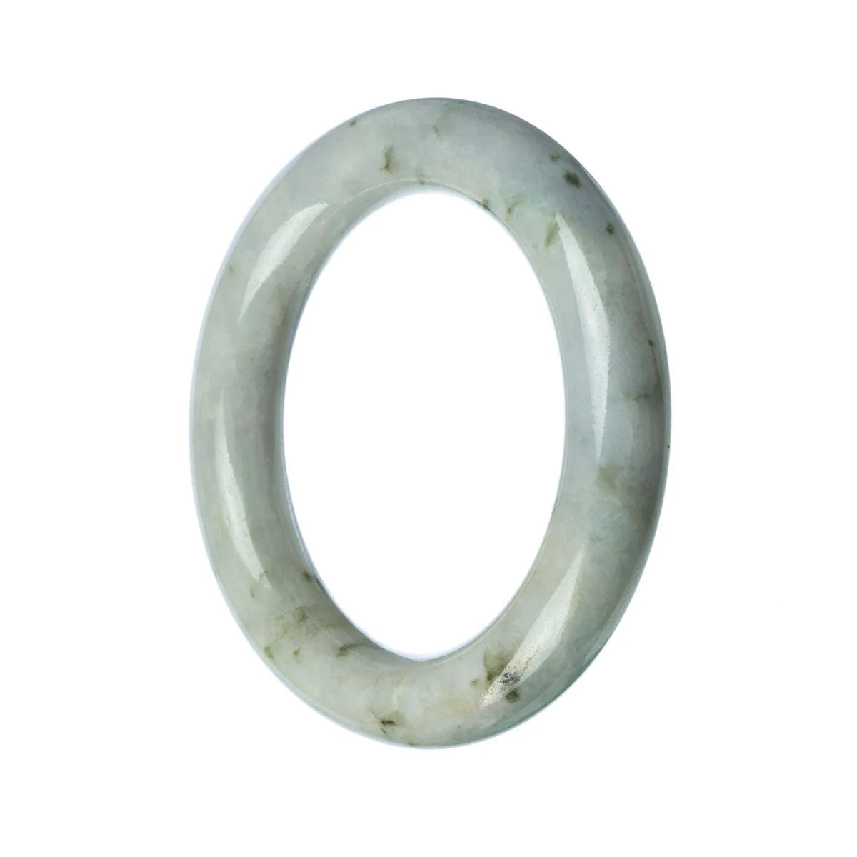 Authentic Grade A White Jadeite Jade Bangle Bracelet - 57mm Round