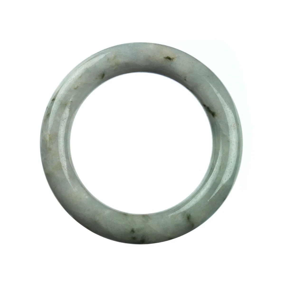 Authentic Grade A White Jadeite Jade Bangle Bracelet - 57mm Round - Image 4