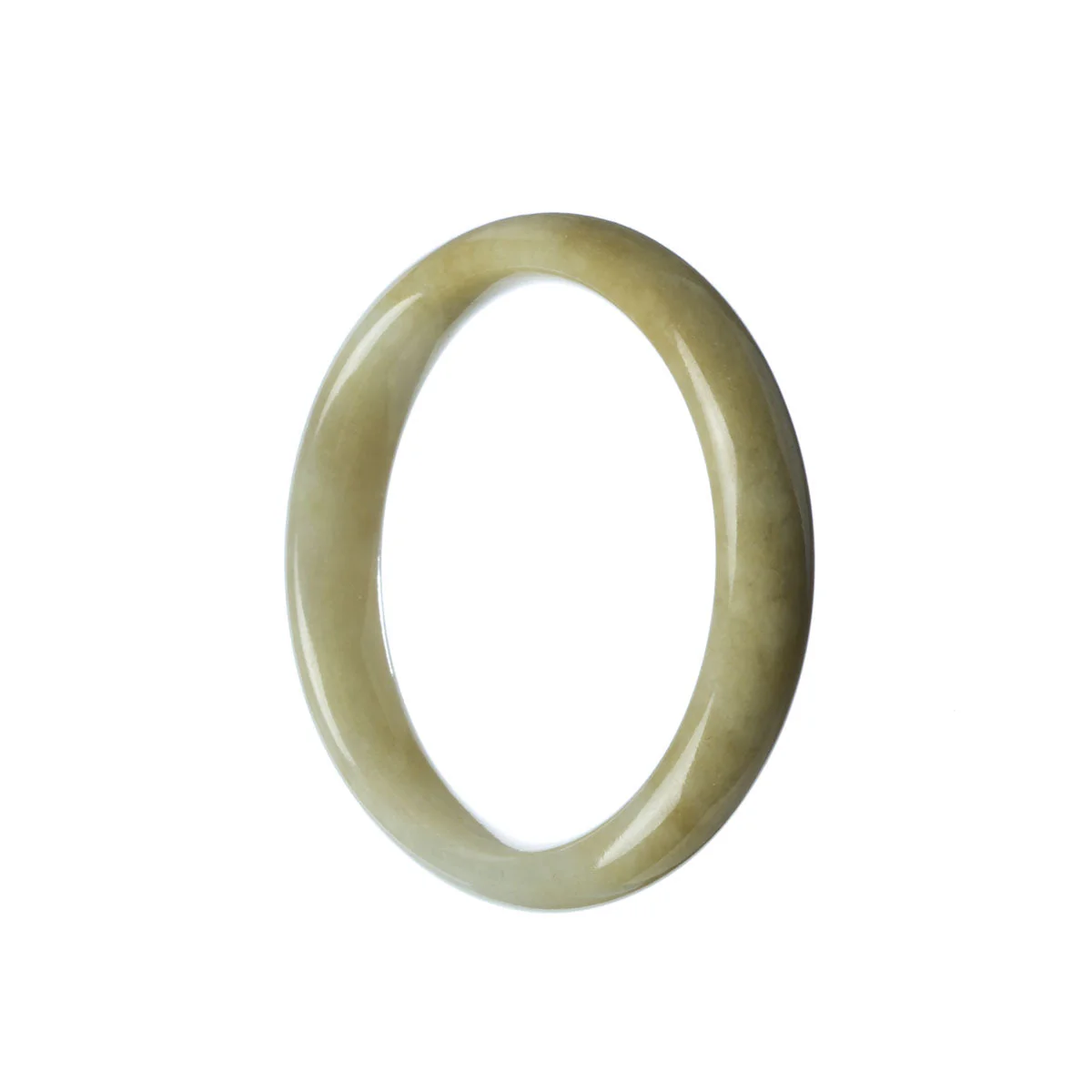 Genuine Grade A White Burma Jade Bangle Bracelet - 54mm Half Moon