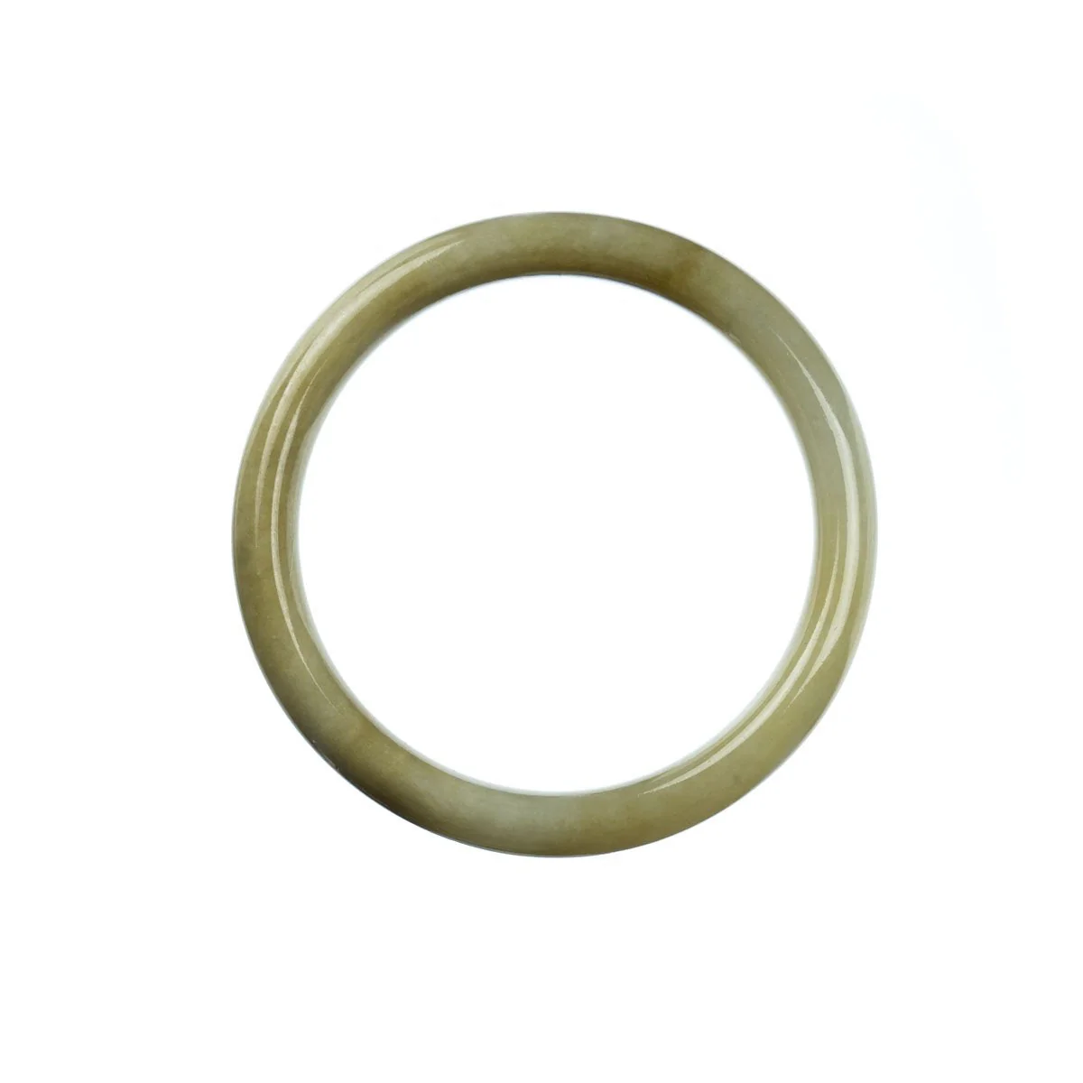 Genuine Grade A White Burma Jade Bangle Bracelet - 54mm Half Moon - Image 3