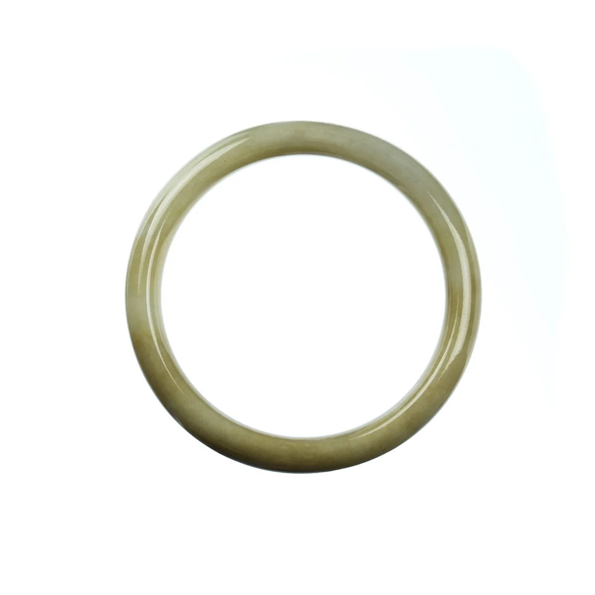 Genuine Grade A White Burma Jade Bangle Bracelet - 54mm Half Moon - Image 4