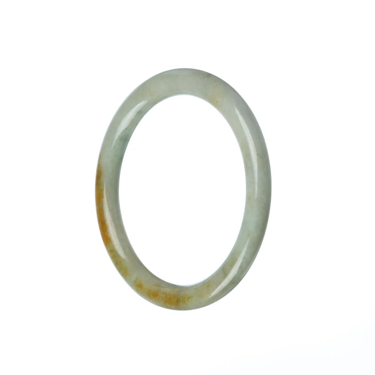 Genuine Grade A White Jadeite Bracelet - 54mm Petite Round