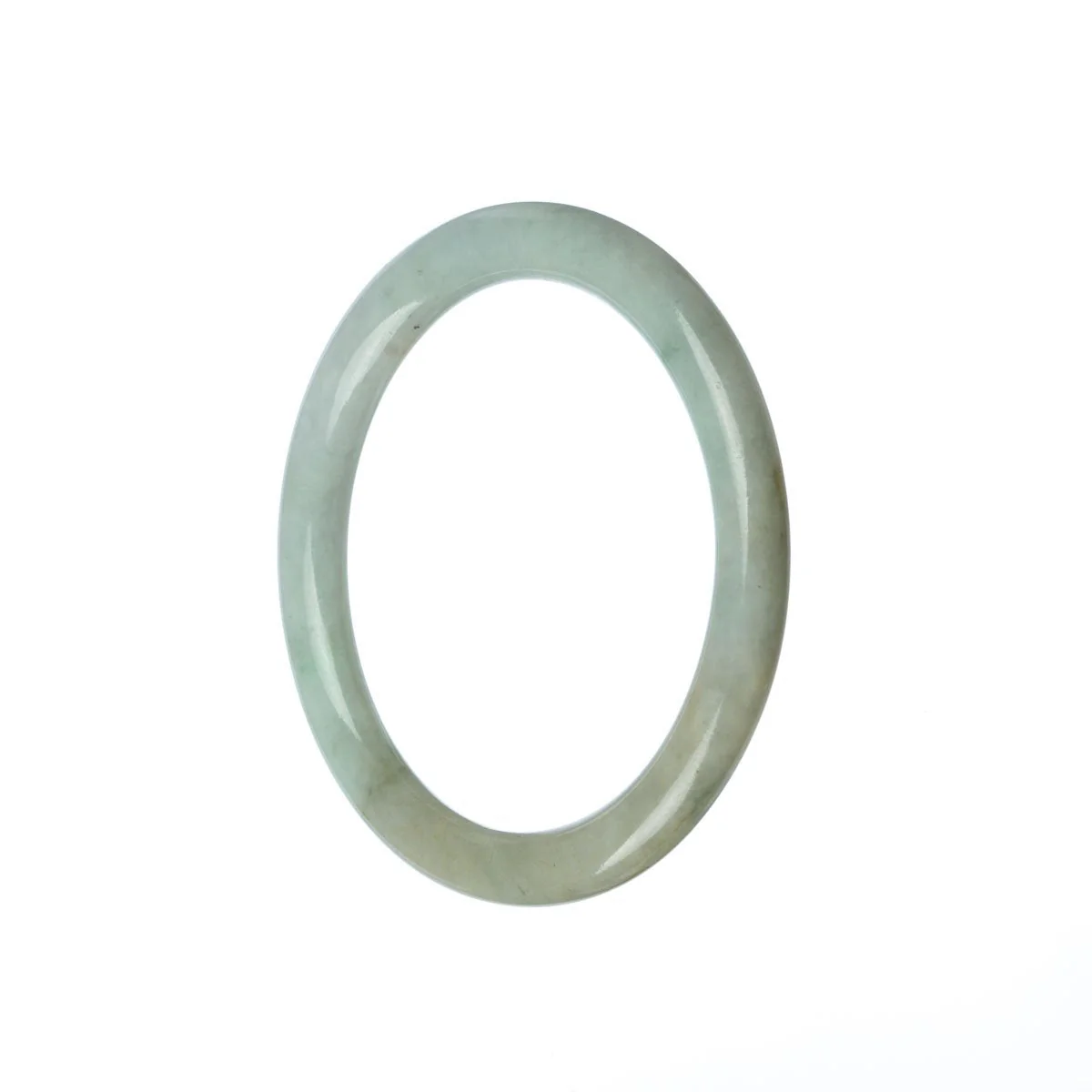 Genuine Grade A White Jadeite Bracelet - 54mm Petite Round - Image 2