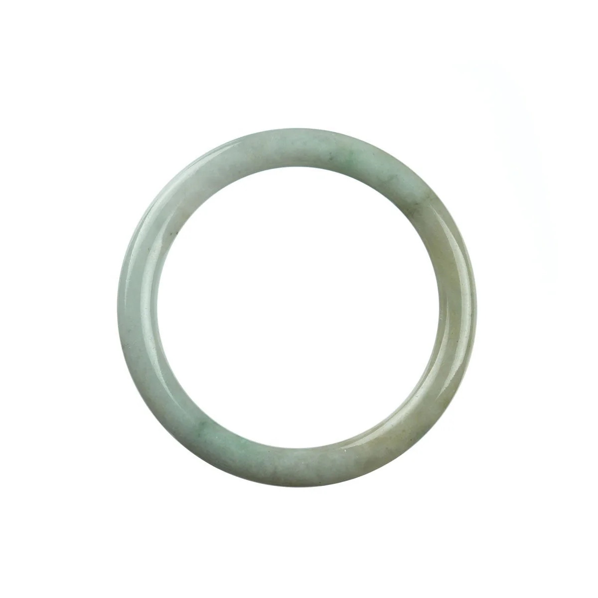 Genuine Grade A White Jadeite Bracelet - 54mm Petite Round - Image 4