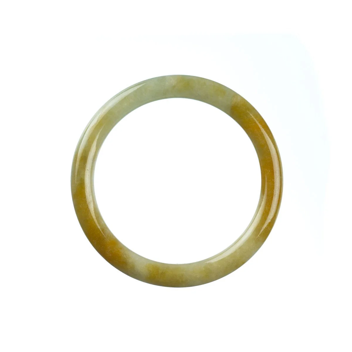 Genuine Grade A White Burma Jade Bangle - 55mm Petite Round - Image 4