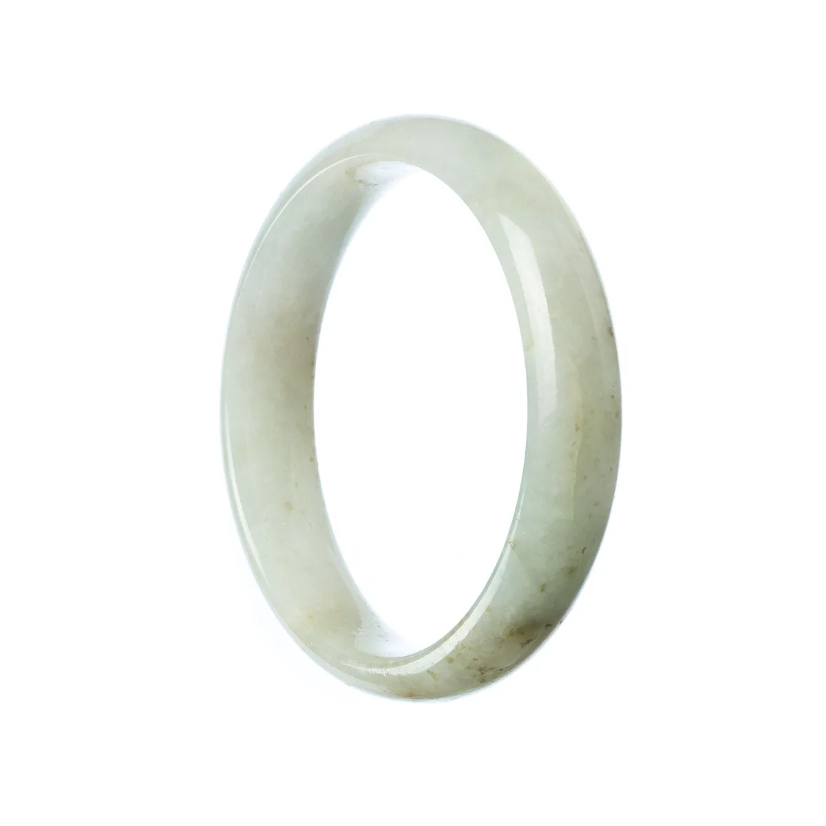 Genuine Grade A White Burma Jade Bracelet - 54mm Half Moon - Image 2