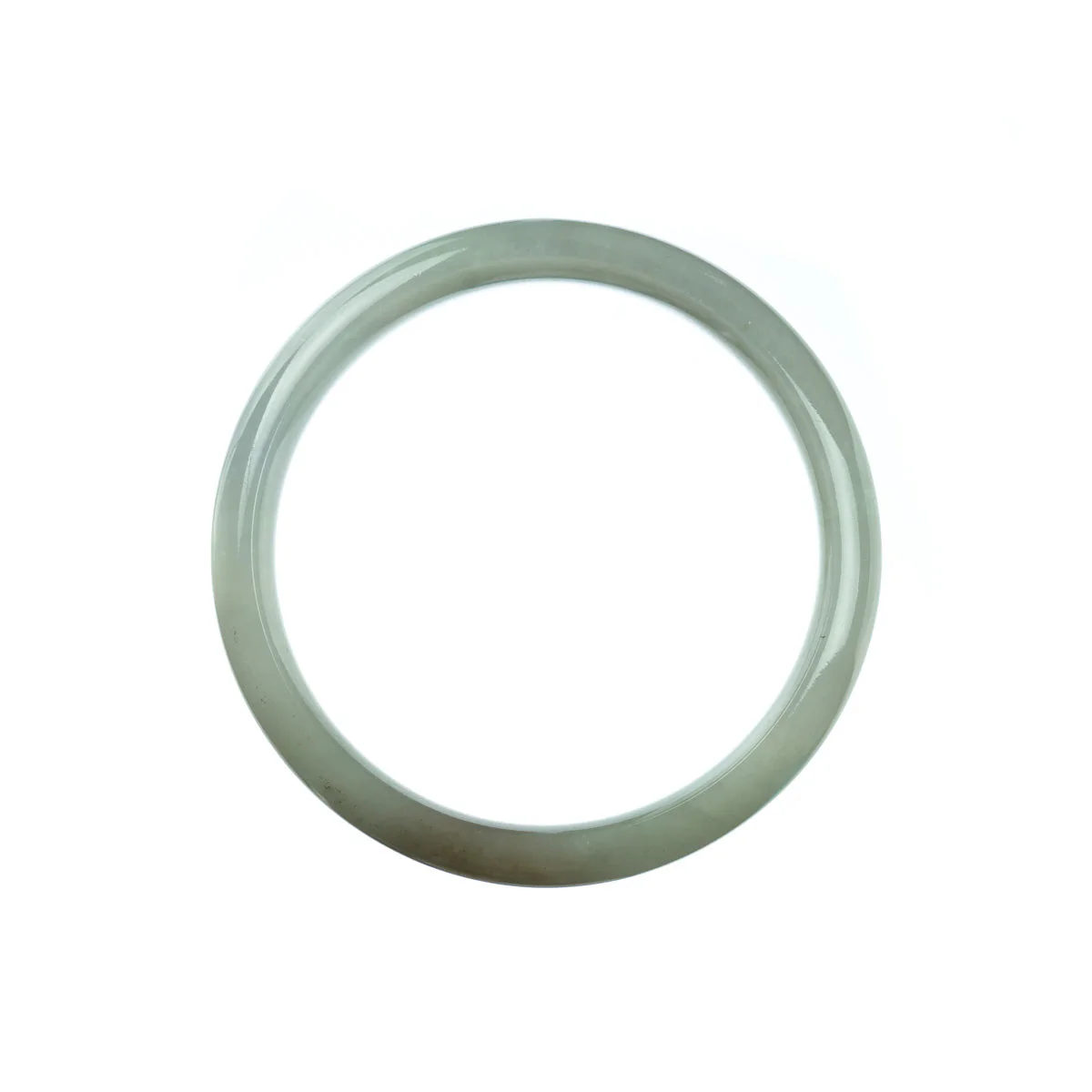 Real Grade A White Burma Jade Bracelet - 57mm Half Moon - Image 3
