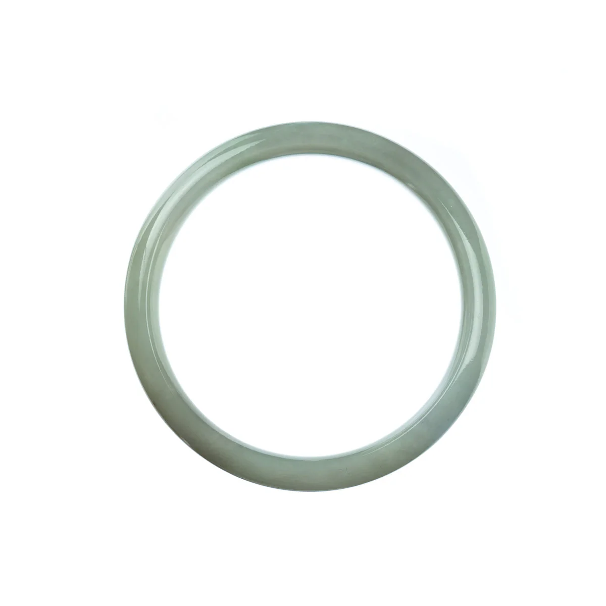 Real Grade A White Burma Jade Bracelet - 57mm Half Moon - Image 4