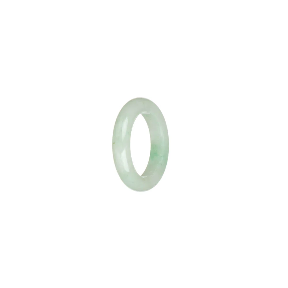 Certified White with Apple Green Patterns Jade Band - US 4.5 - Image 2
