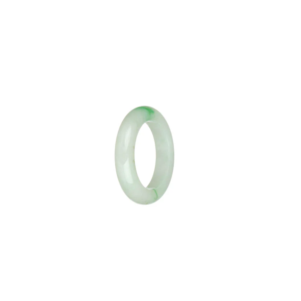 Certified White with Apple Green Patterns Jade Band - US 4.5 - Image 3