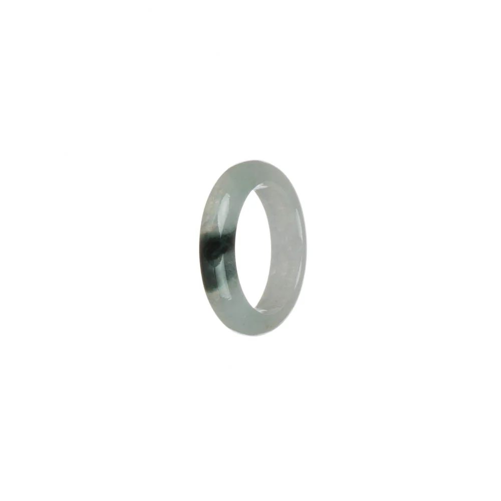 Real White with Dark Green Patch Jade Band - US 6.25 - Image 3