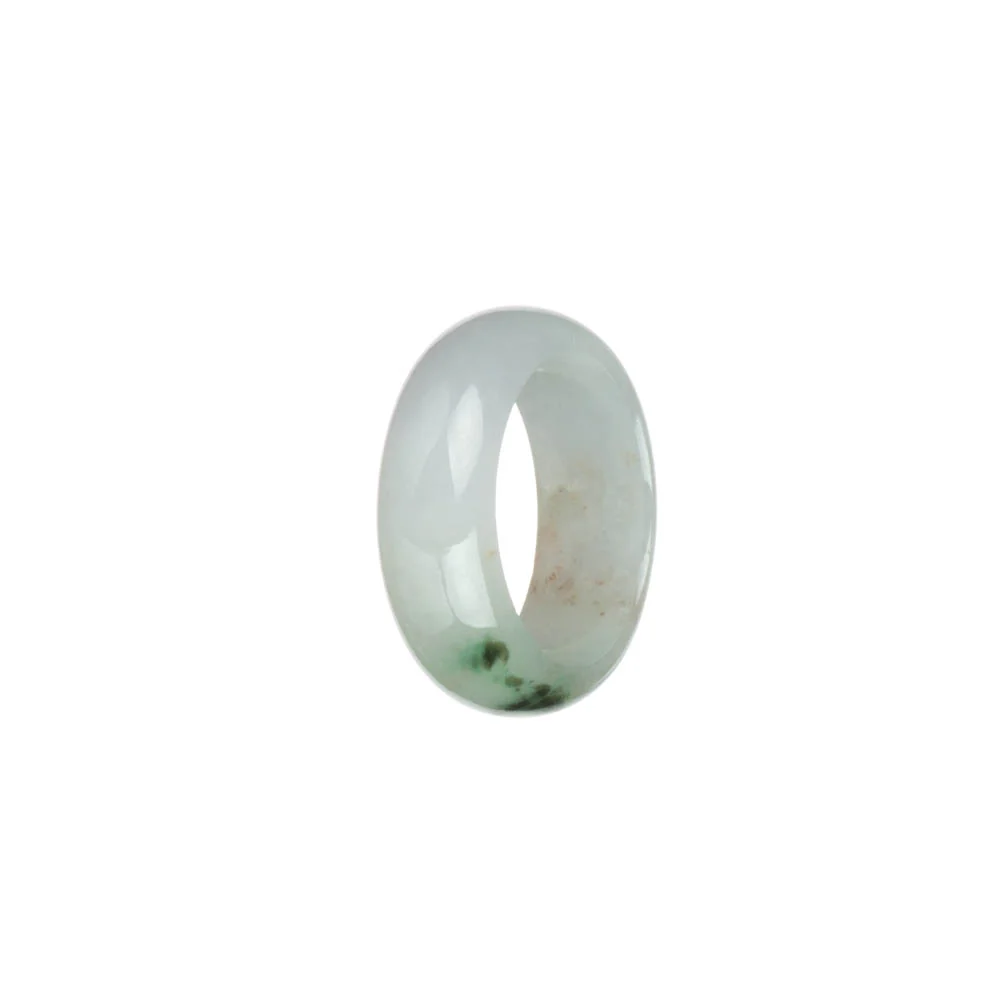 Authentic White with Dark Green Patterns Jade Ring - US 9.75 - Image 2