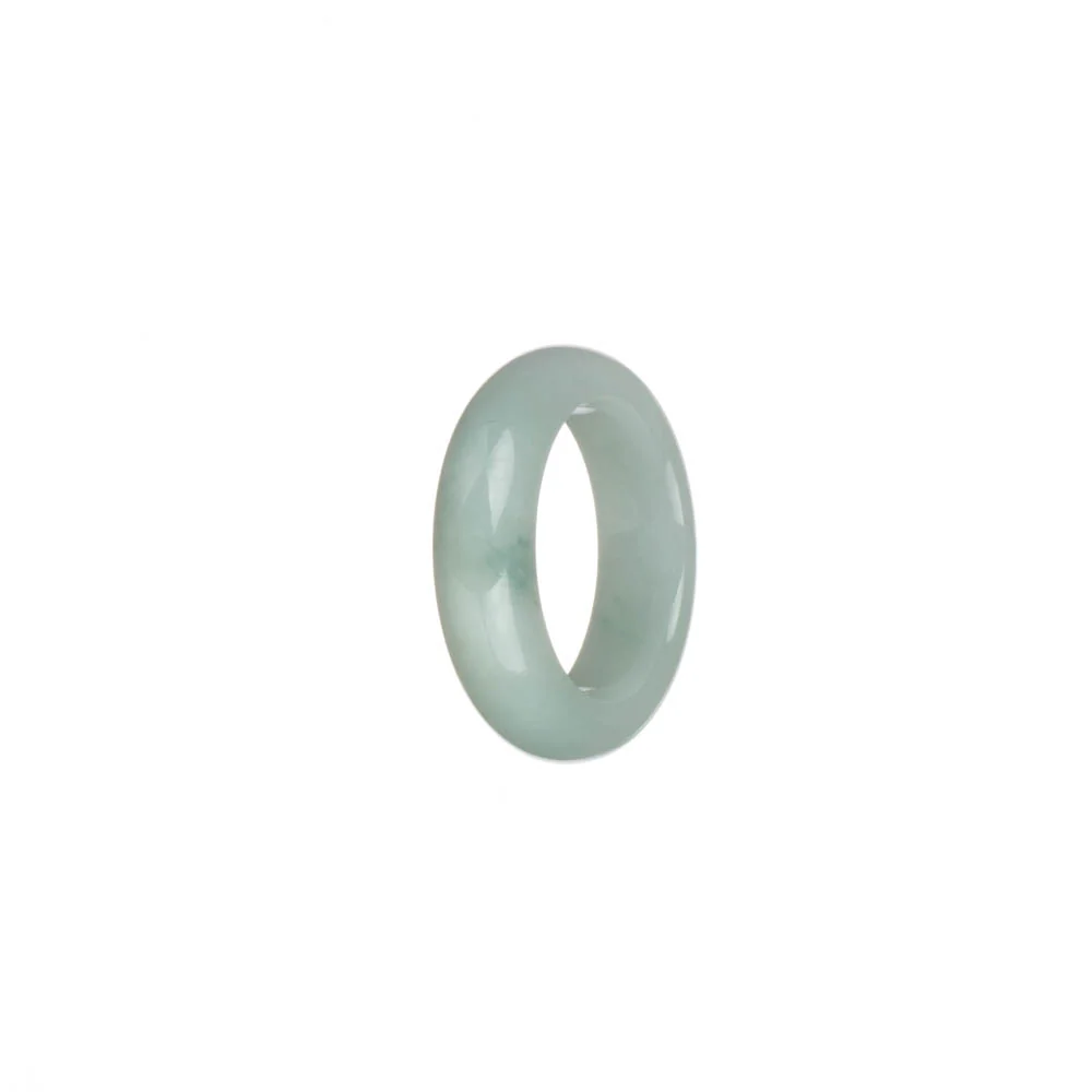 Real White with Green Pattern Jadeite Jade Band - US 7 - Image 3