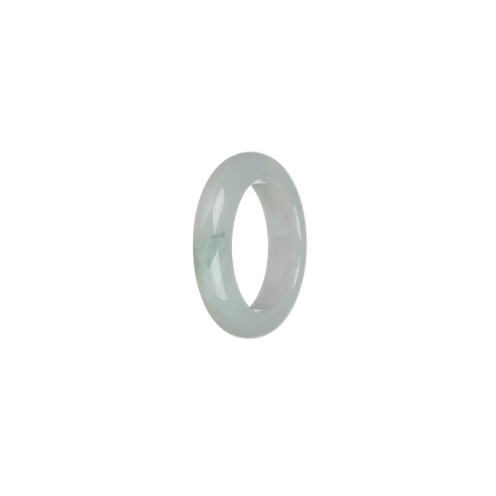 Authentic White with Green Pattern Jadeite Jade Band - US 7.25 - Image 3