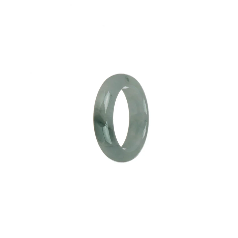 Certified White with Green Pattern Burma Jade Band - US 7.25 - Image 3
