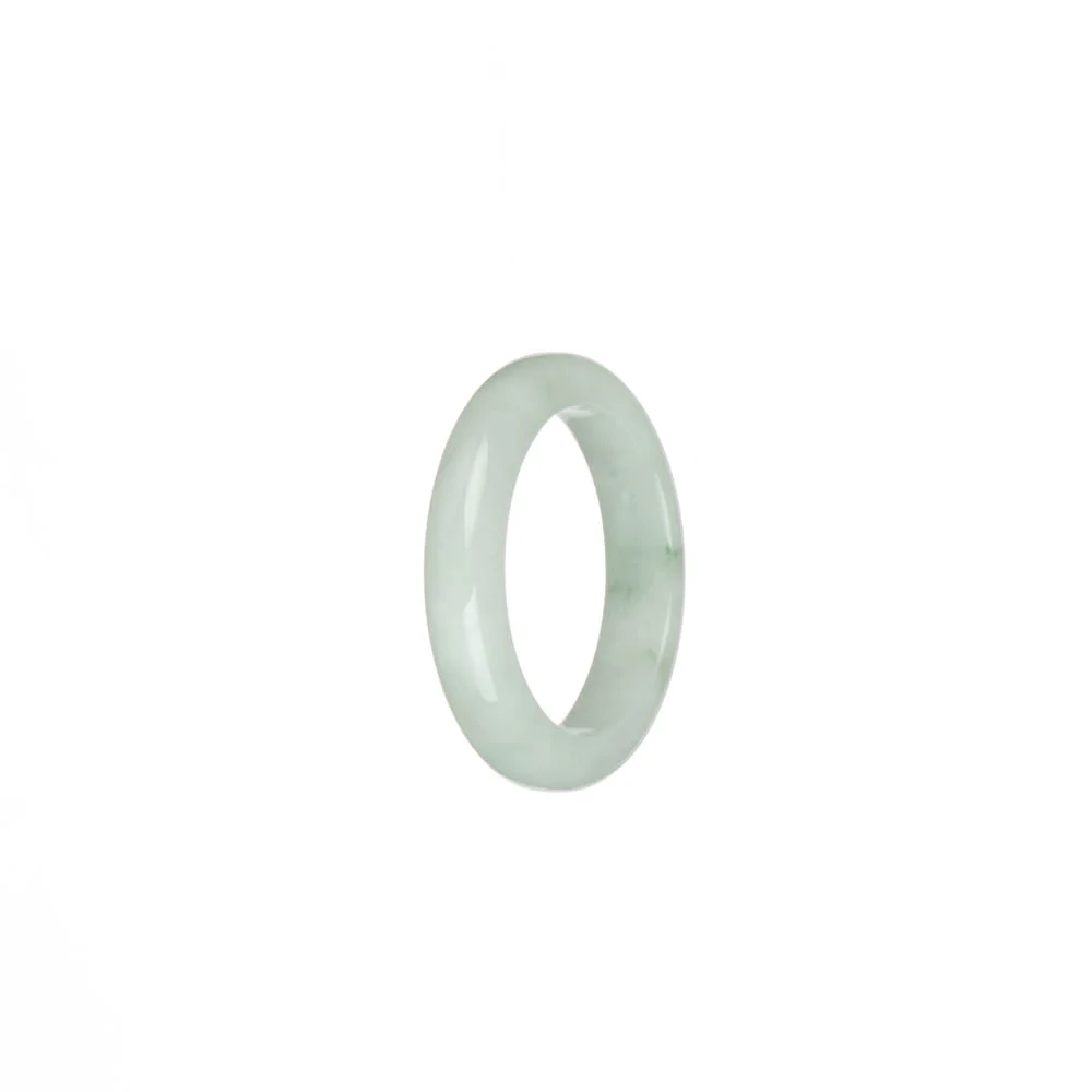 Authentic White with Green Patterns Jadeite Jade Band - US 9.75