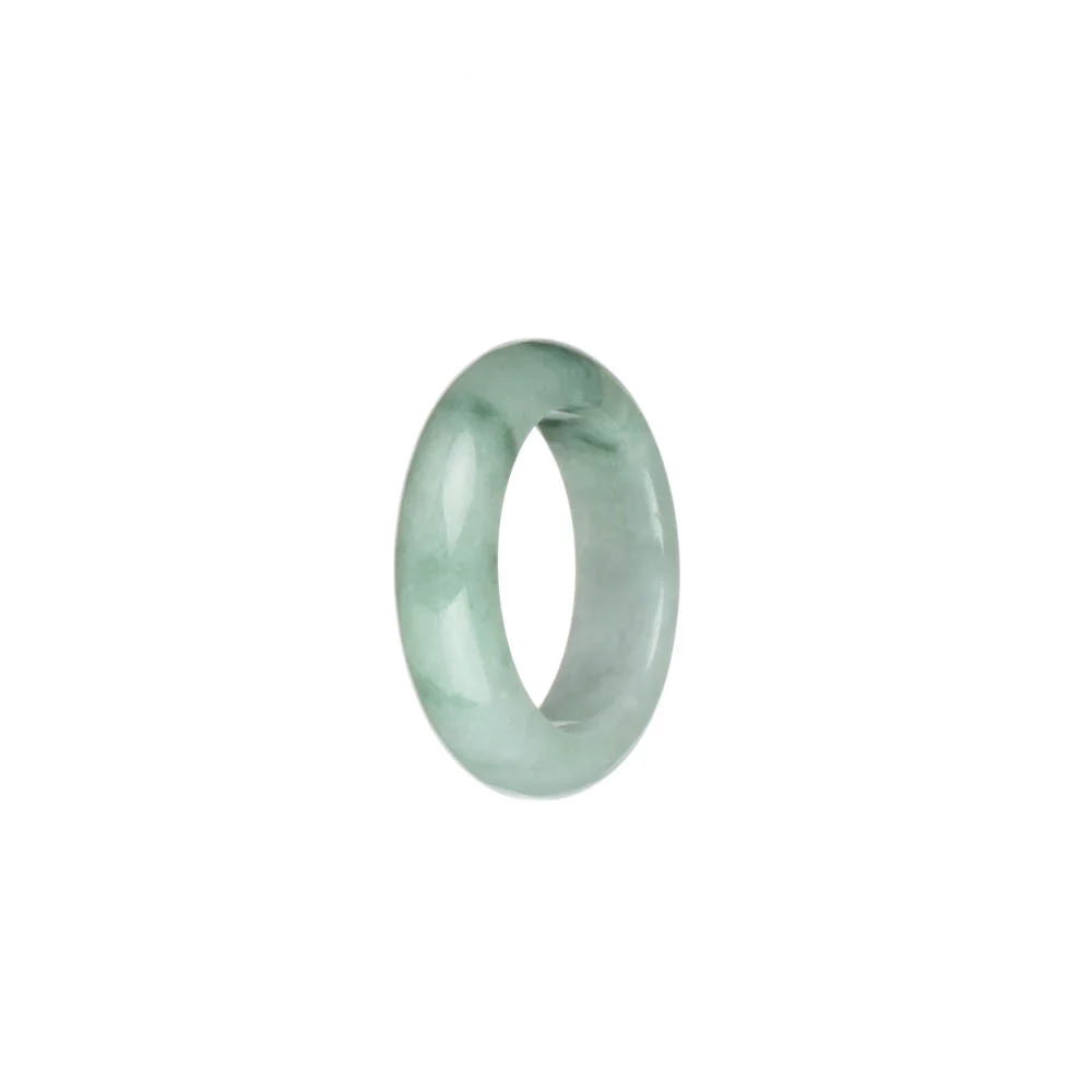 Genuine White with Green Patterns Burmese Jade Band - US 9.5 - Image 2