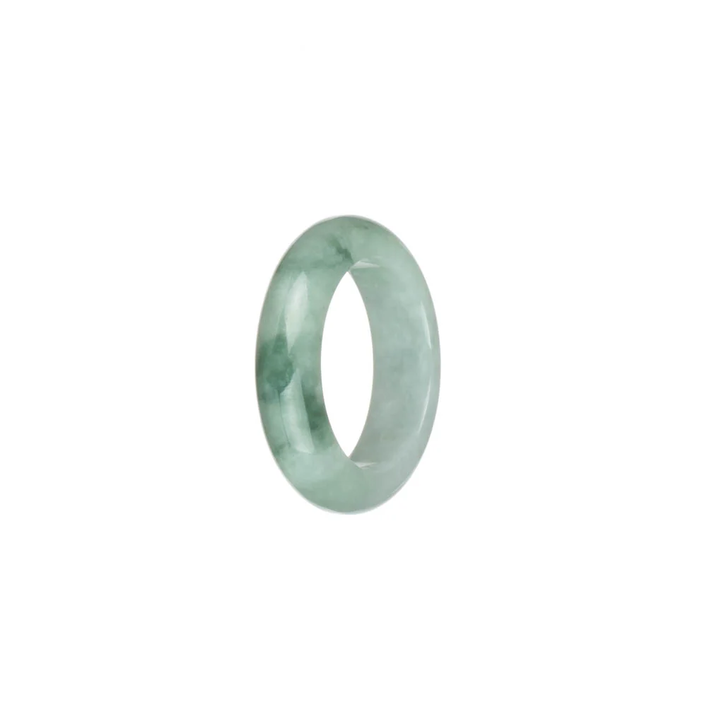 Genuine White with Green Patterns Burmese Jade Band - US 9.5 - Image 3