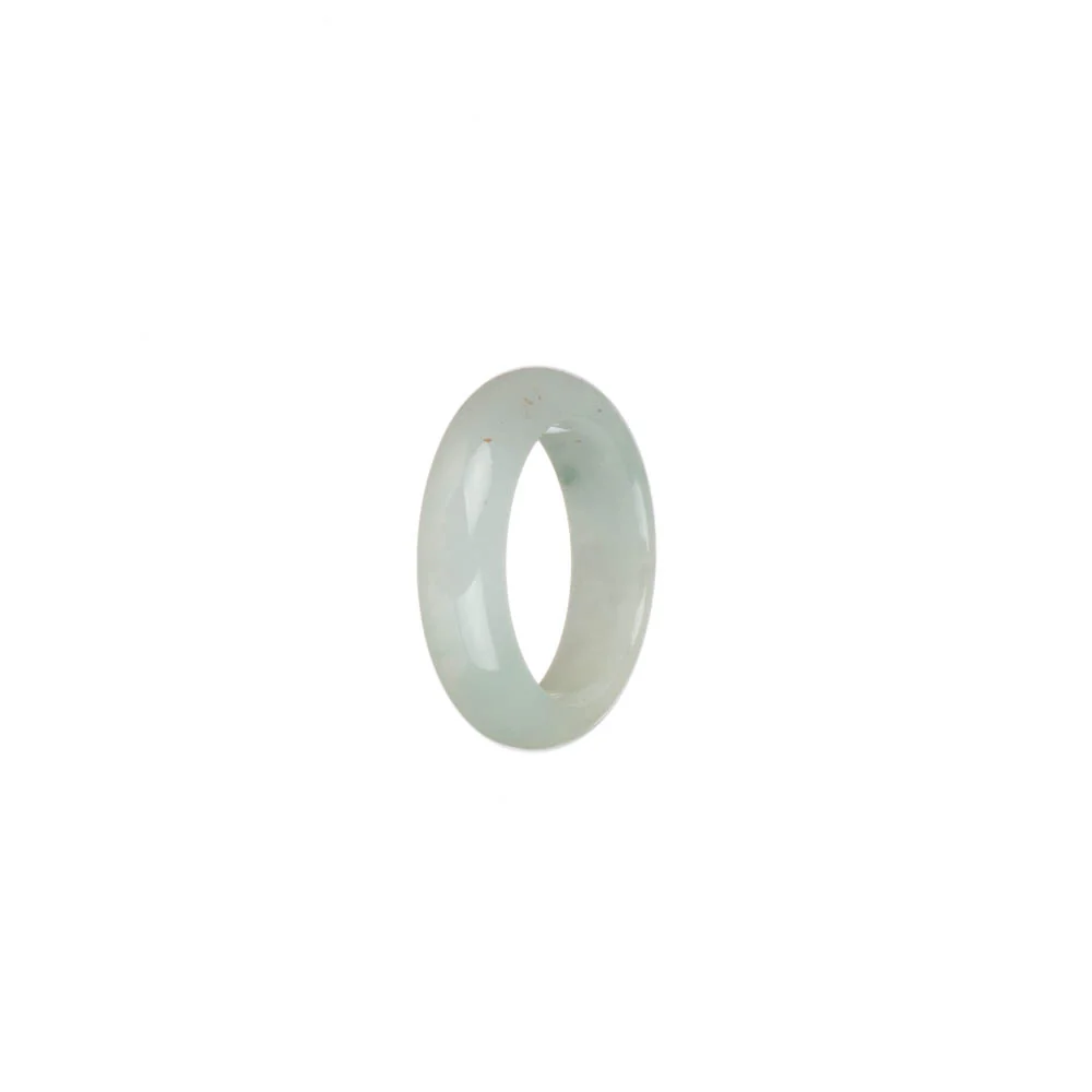 Authentic White with Green Spots Jadeite Jade Ring - US 6 - Image 2