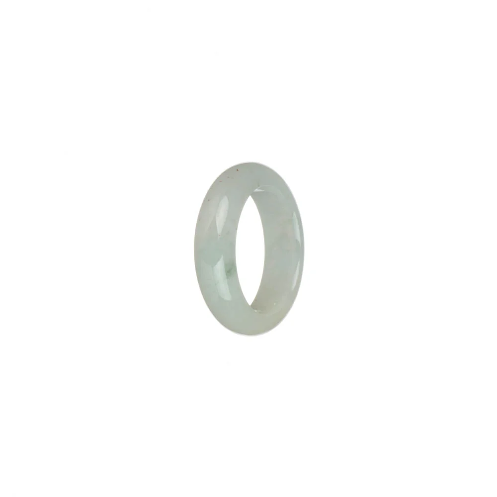 Authentic White with Green Spots Jadeite Jade Ring - US 6 - Image 3