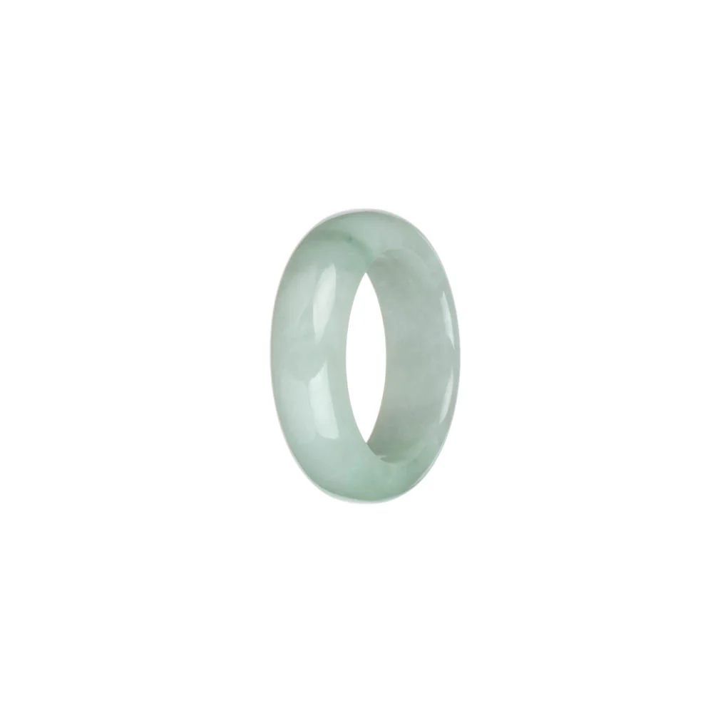 Certified White with Light Green Burma Jade Ring - US 9.5 - Image 3