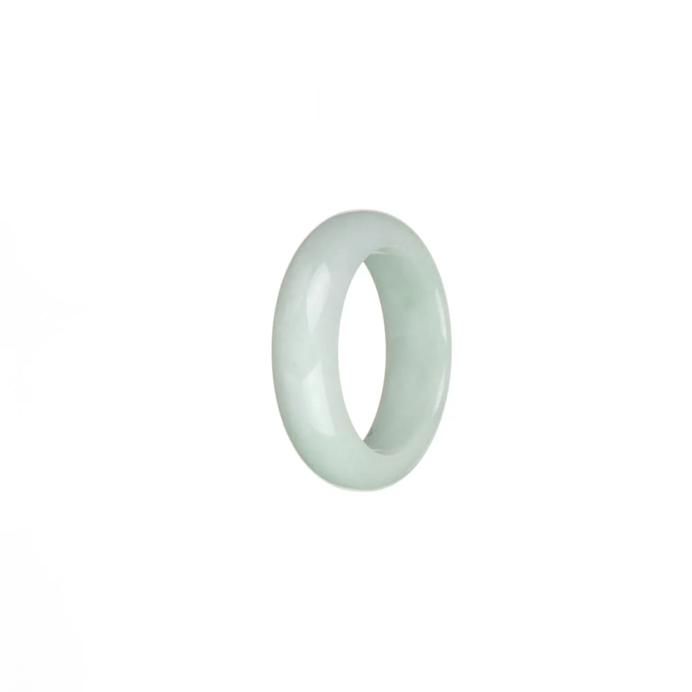 Genuine White with Pale Green Burma Jade Ring - US 9.5 - Image 2