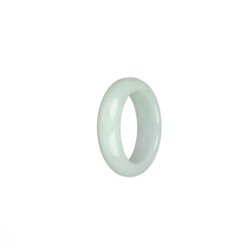 Genuine White with Pale Green Burma Jade Ring - US 9.5 - Image 3