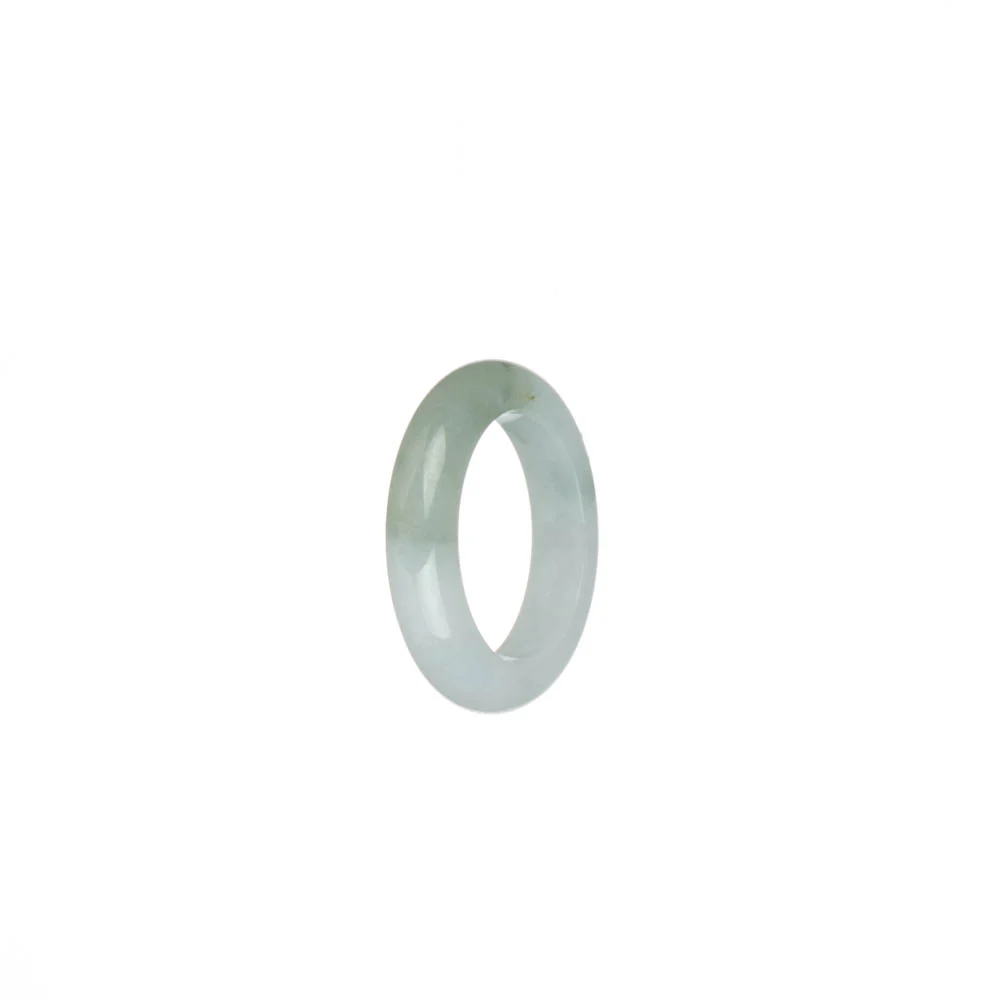 Certified White with Pale Green Jadeite Jade Ring - US 5.75 - Image 2