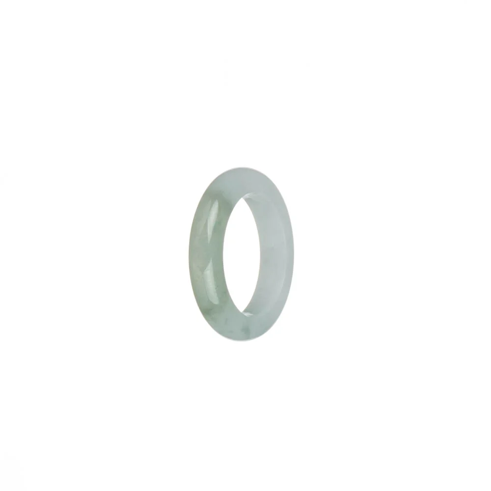 Certified White with Pale Green Jadeite Jade Ring - US 5.75 - Image 3
