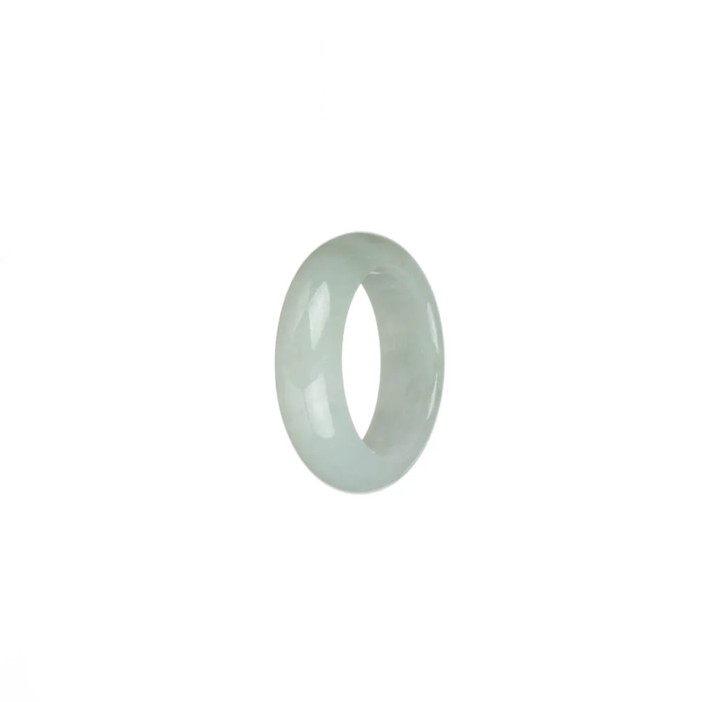 Genuine White with Pale Green Jadeite Jade Band - US 7 - Image 2