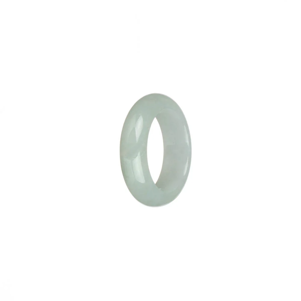 Genuine White with Pale Green Jadeite Jade Band - US 7 - Image 3