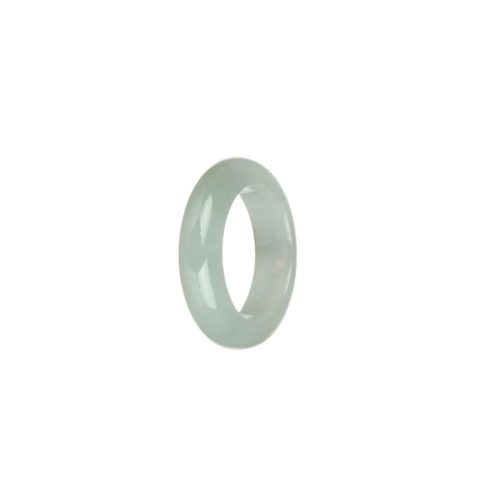 Certified White with Pale Green Burmese Jade Ring - US 7 - Image 3