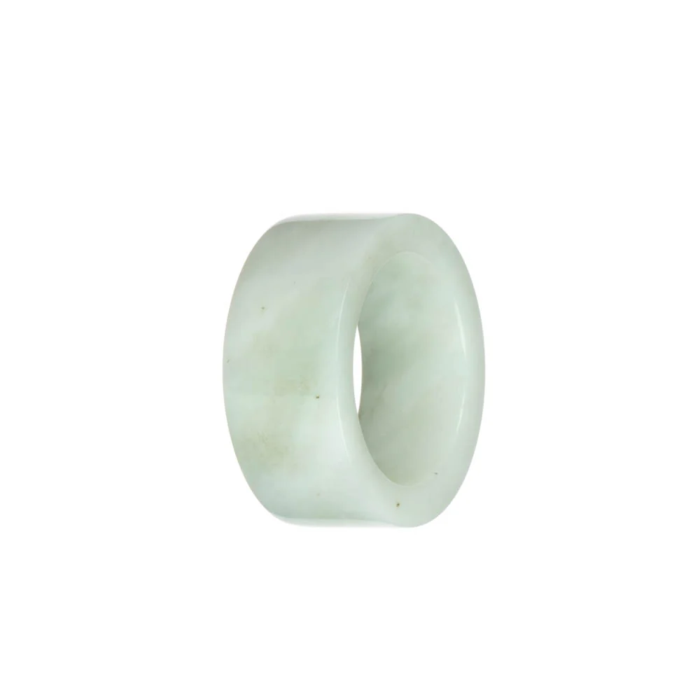 Real White with Pale Green Jade Ring - US 12