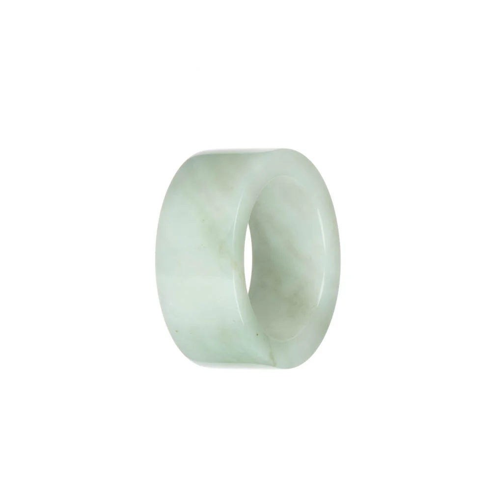 Real White with Pale Green Jade Ring - US 12 - Image 2