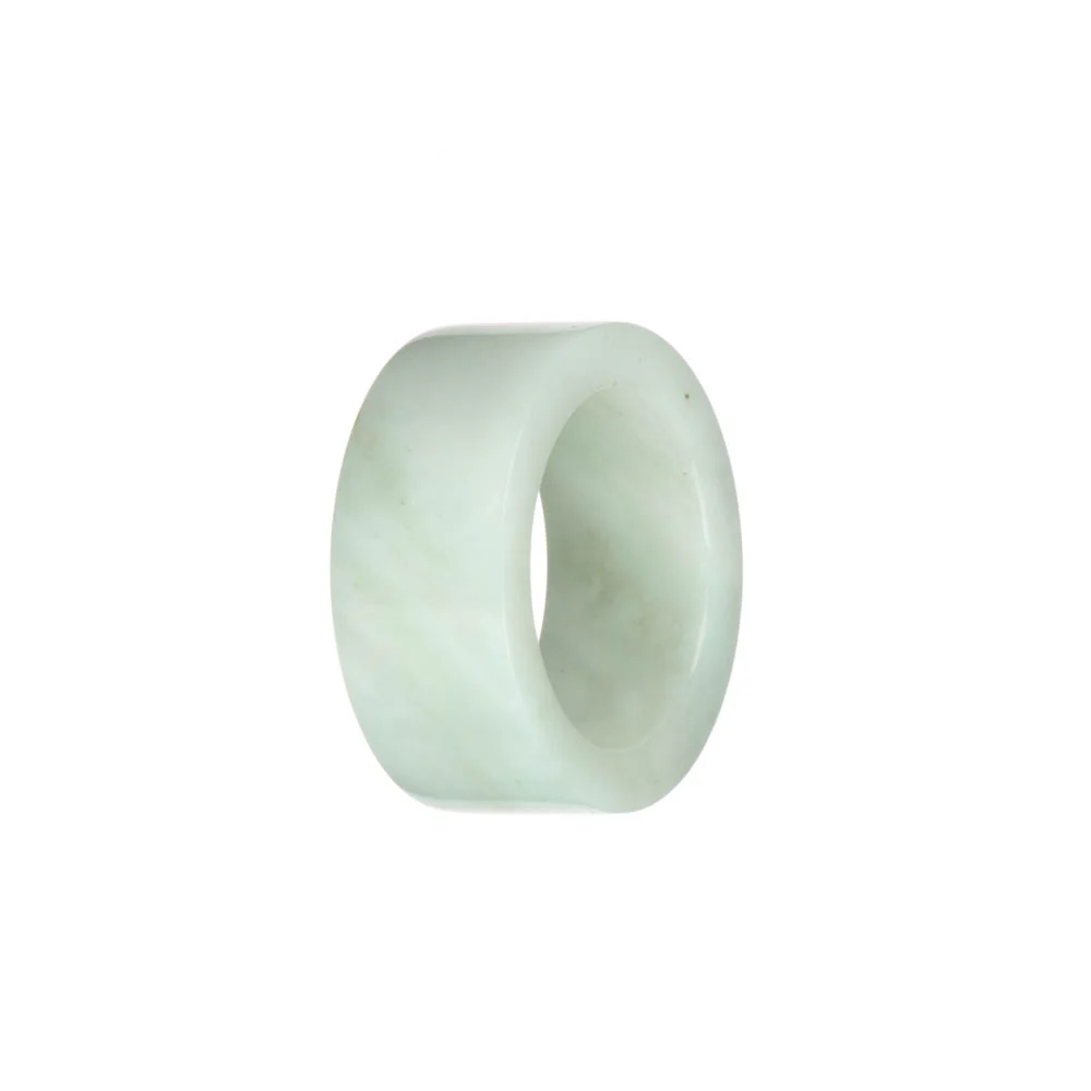 Real White with Pale Green Jade Ring - US 12 - Image 3