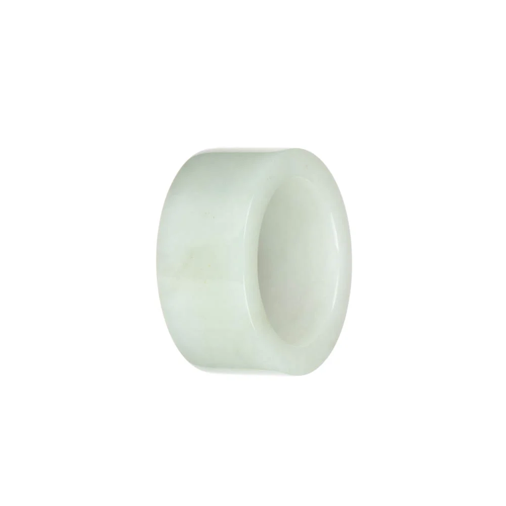 Genuine White with Pale Green Burmese Jade Band - US 12 - Image 2