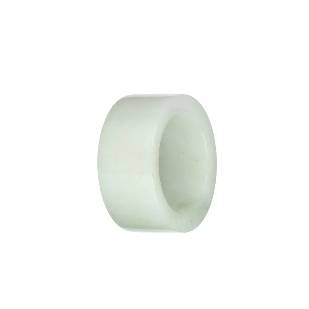 Genuine White with Pale Green Burmese Jade Band - US 12 - Image 3