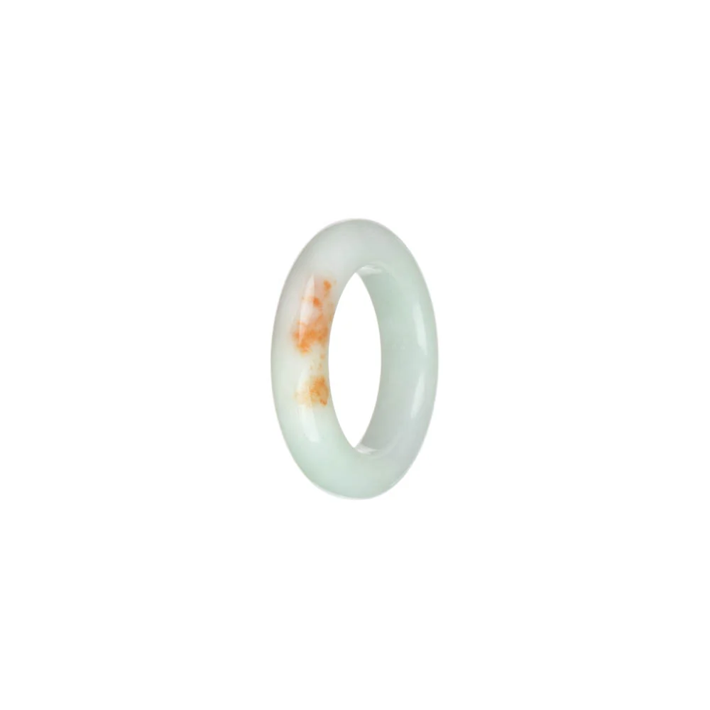 Genuine White with Red Patterns Jade Ring - US 7 - Image 3
