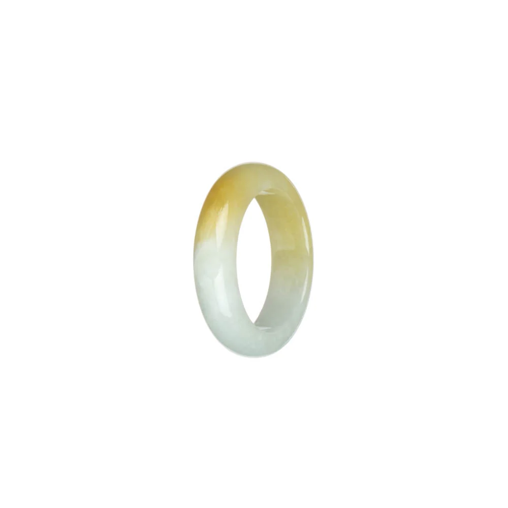 Authentic Yellow and White Jade Ring - US 8.25 - Image 2