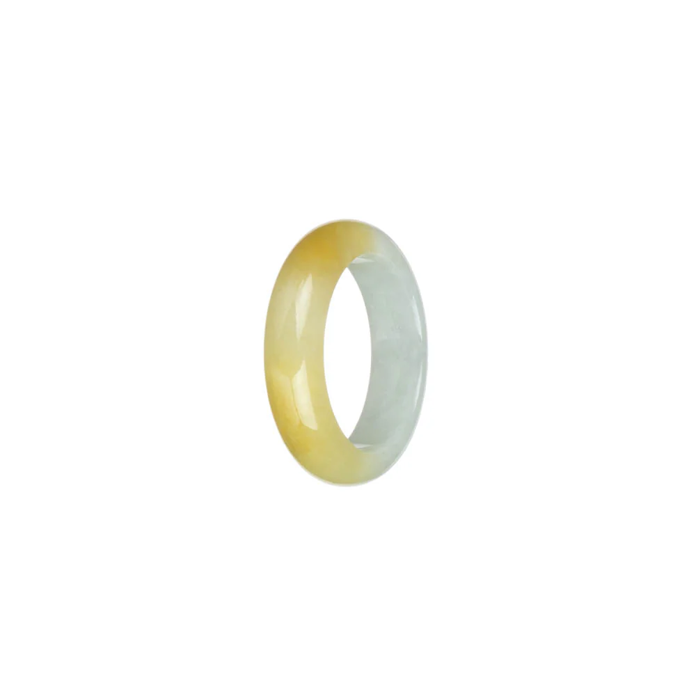 Authentic Yellow and White Jade Ring - US 8.25 - Image 3