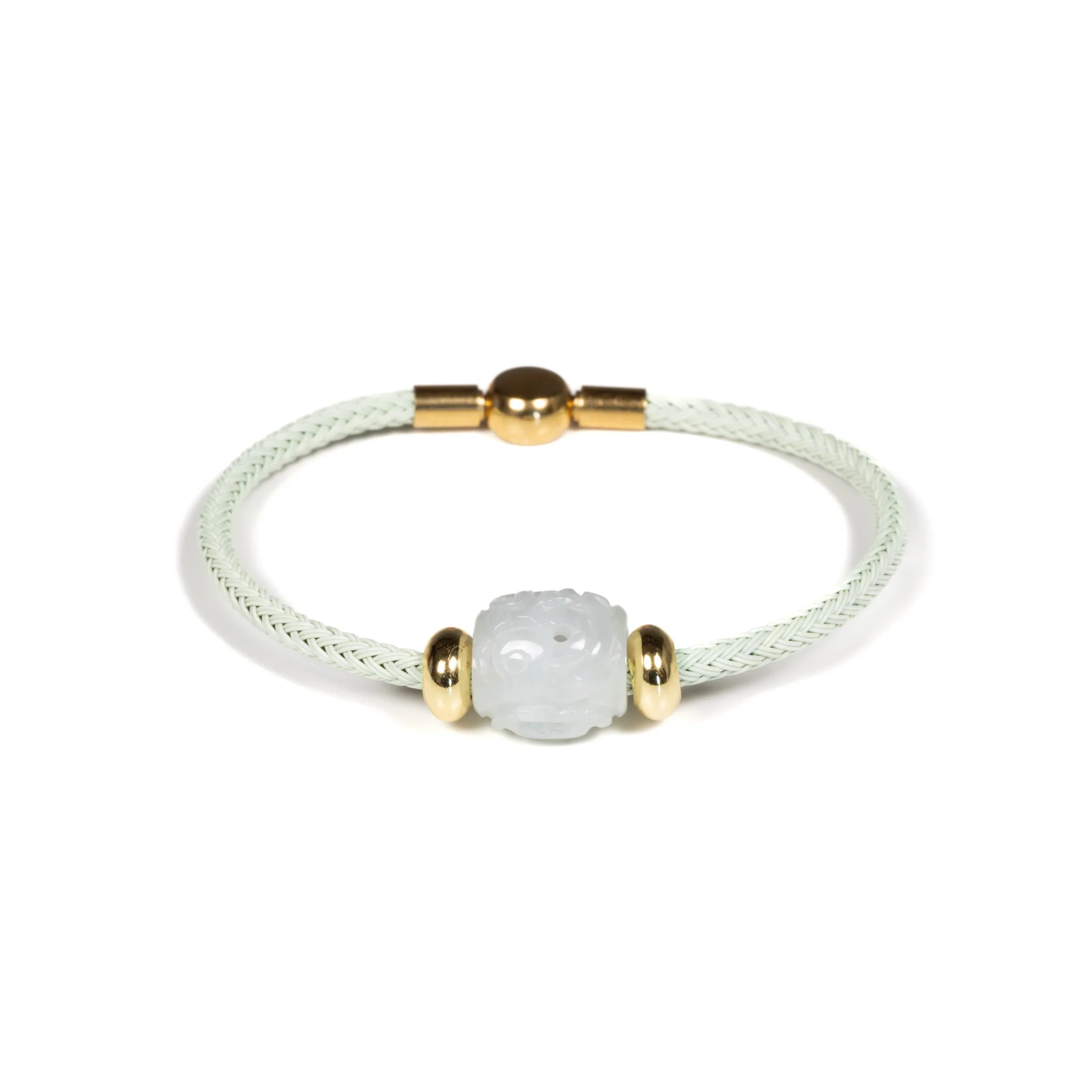Zene Carved Jadeite Jade Bracelet - Gift for Her - Image 2